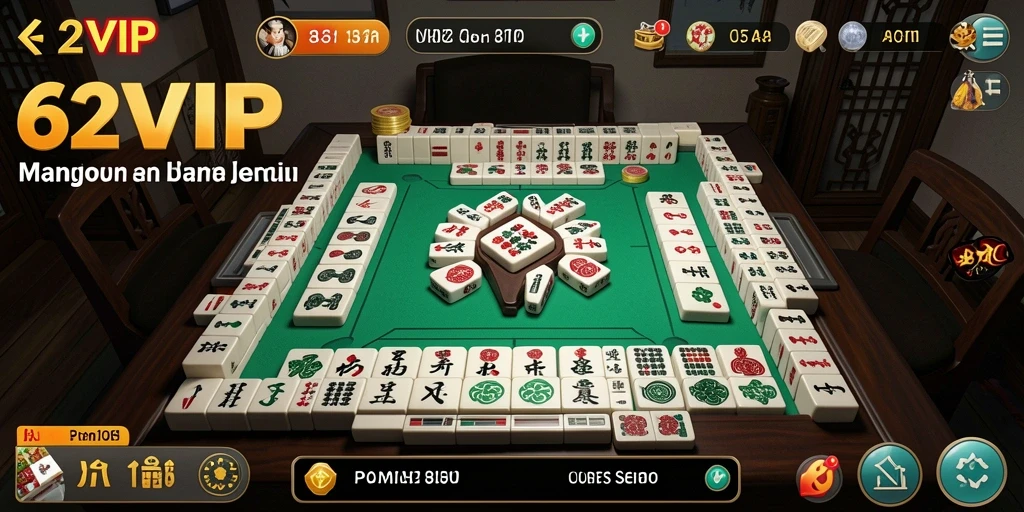 Screenshot gameplay 62VIP yang menampilkan suasana permainan Mahjong.