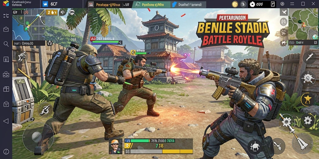 Tampilan gameplay intens di medan pertempuran Battle Royale.