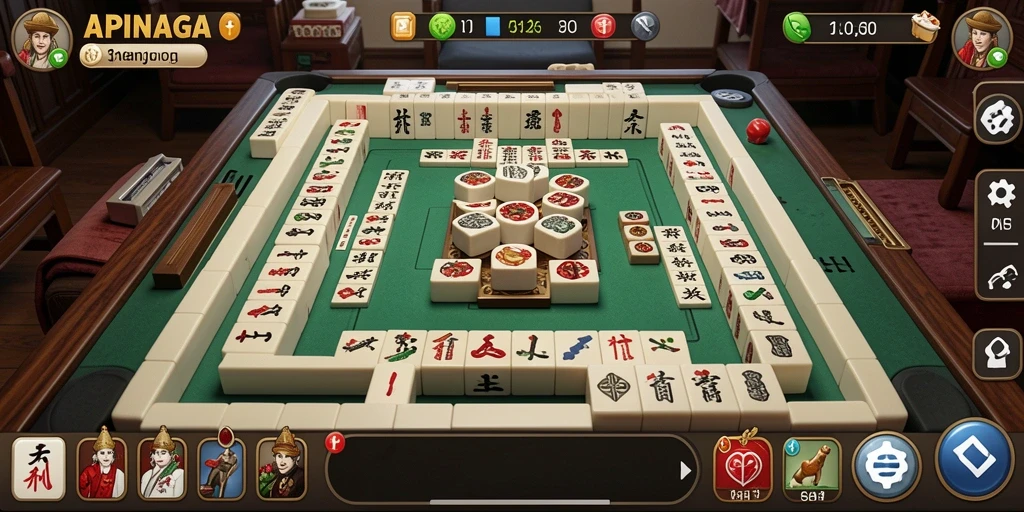 Screenshot gameplay APINAGA yang menunjukkan keseruan bermain Mahjong.