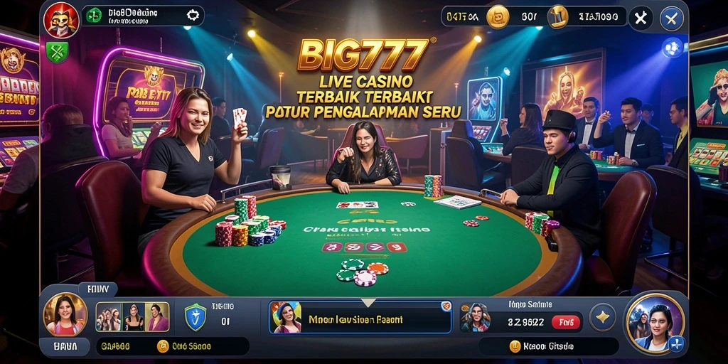 Tampilan gameplay Live Casino yang menarik dan interaktif dari BIG777.