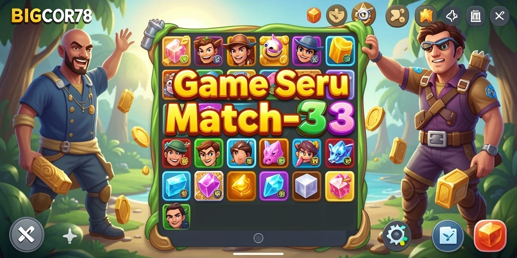 Gameplay seru mencocokkan item di BIGCOR78.