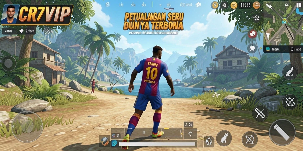 Tampilan gameplay seru di dunia terbuka CR7VIP yang penuh aktivitas.