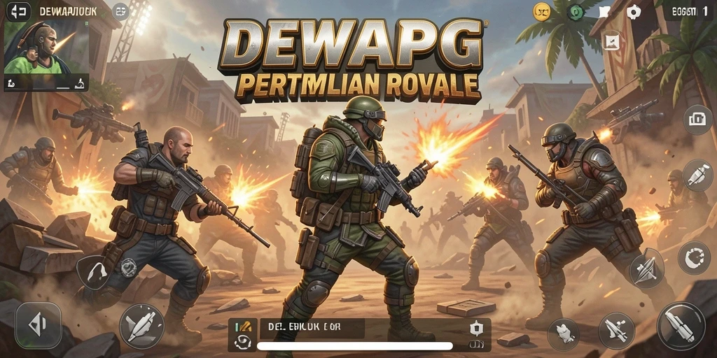 Gameplay seru dan intens di DEWAPG Battle Royale.