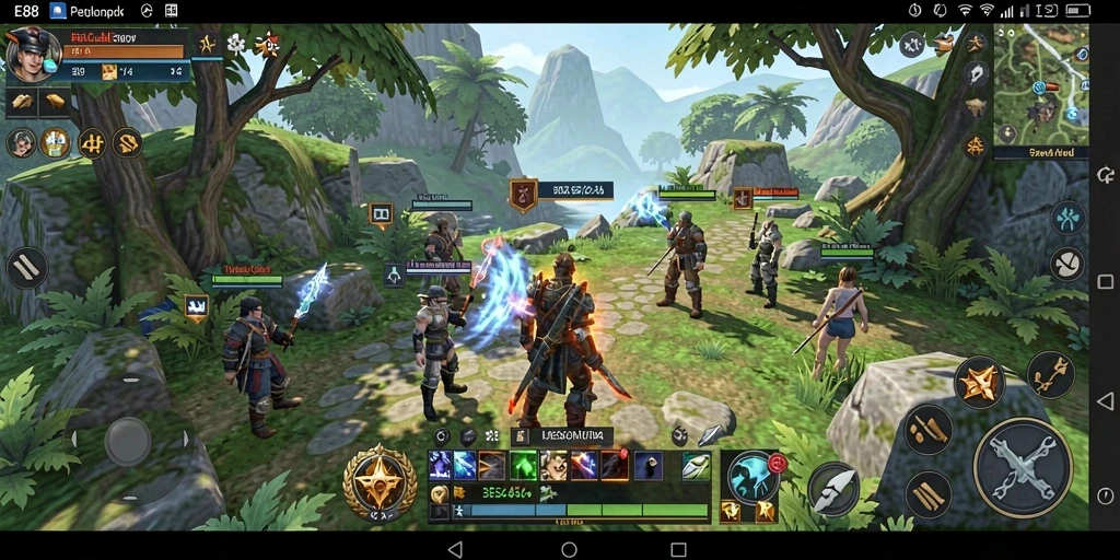 Screenshot gameplay E88 menampilkan aksi seru dalam dunia MMORPG.