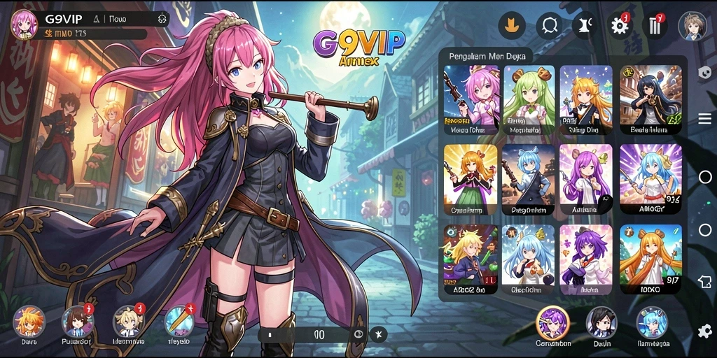 Gameplay anime yang menarik dengan karakter penuh warna.