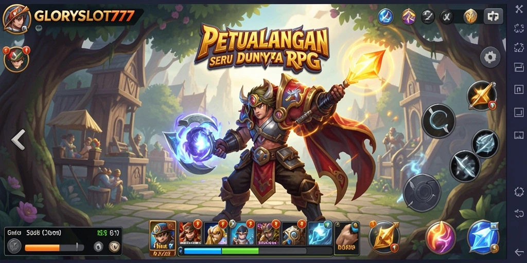 Tampilan menarik dari GLORYSLOT777 menampilkan aksi RPG yang seru.