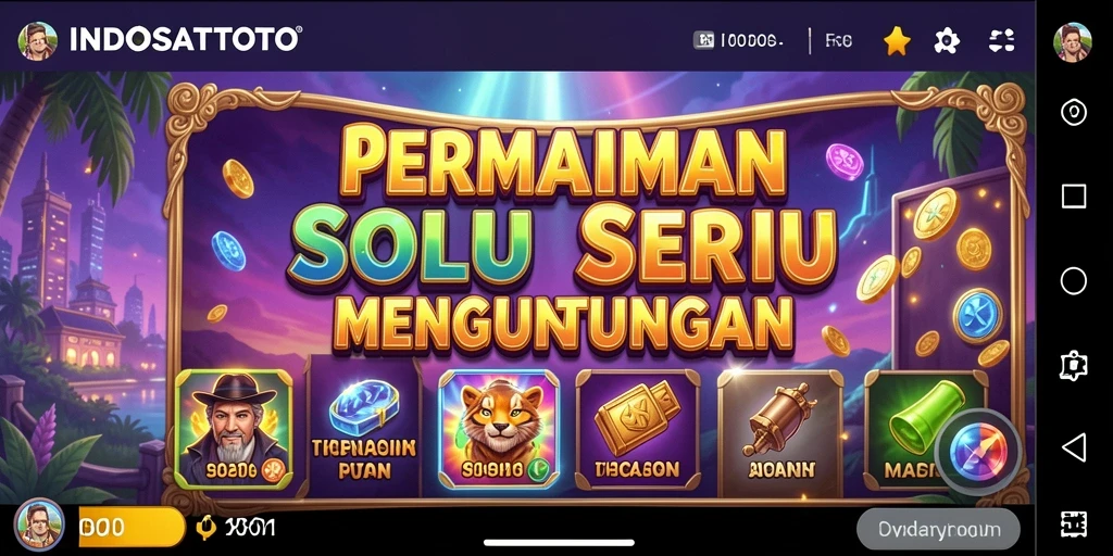 Tampilan gameplay menarik dari INDOSATTOTO yang penuh warna.