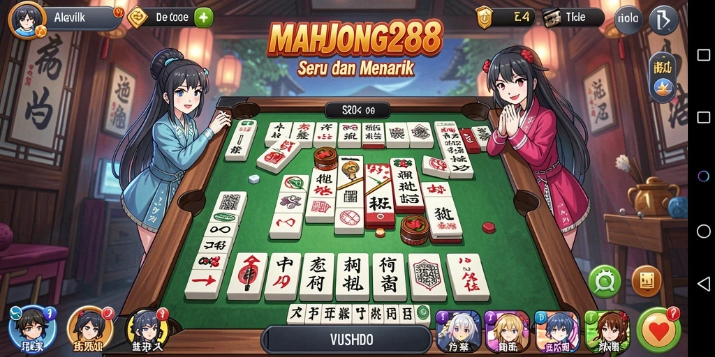 Screenshot gameplay MAHJONG288 yang menunjukkan visual Anime yang menarik.