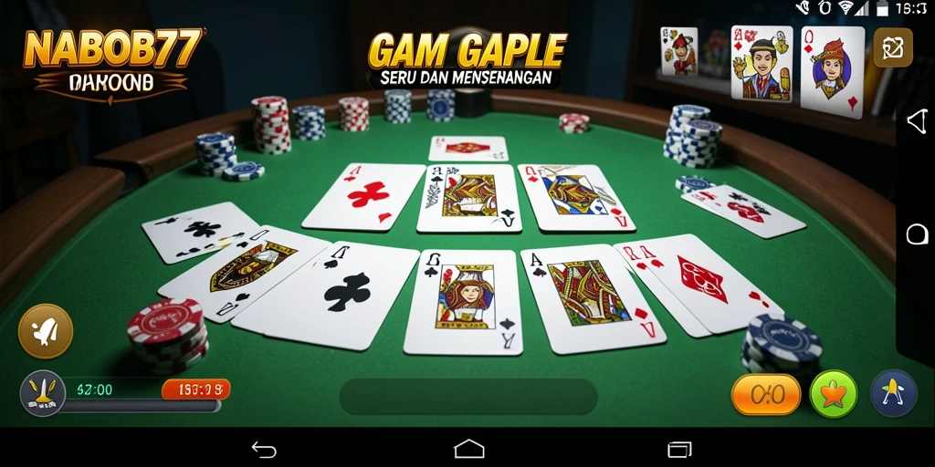 Tampilan gameplay seru di NABOB77 saat bermain Gaple.