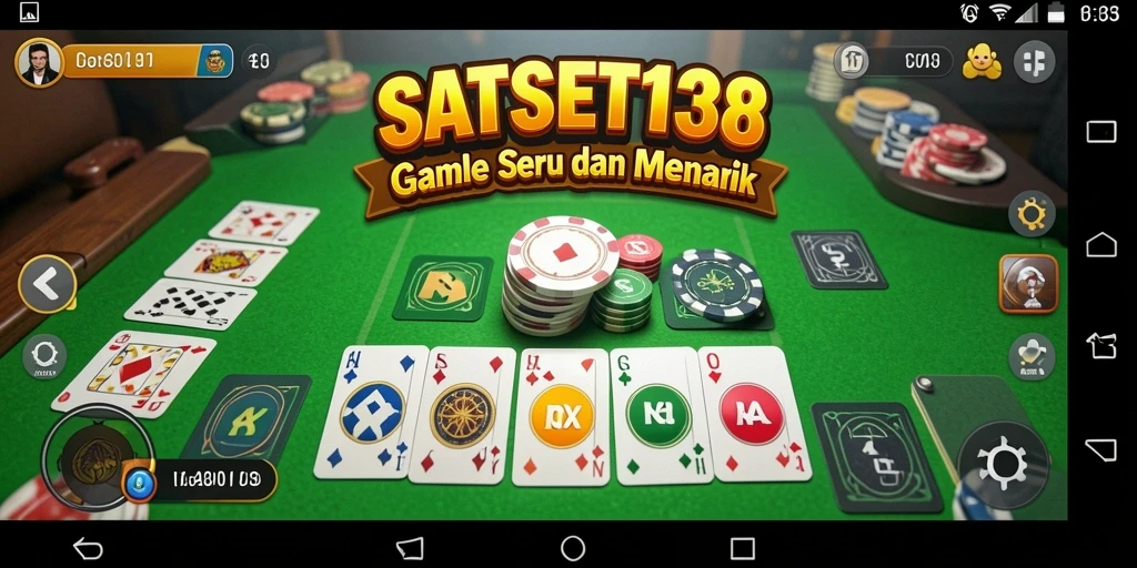 Tampilan gameplay SATSET138 yang menarik saat bermain Gaple.