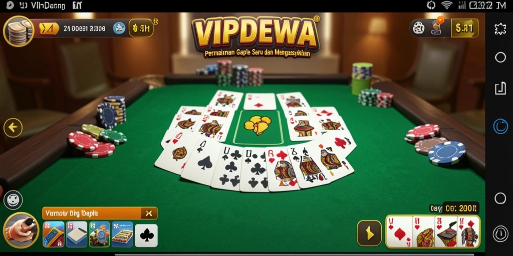 Tampilan gameplay Gaple yang seru di VIPDEWA.