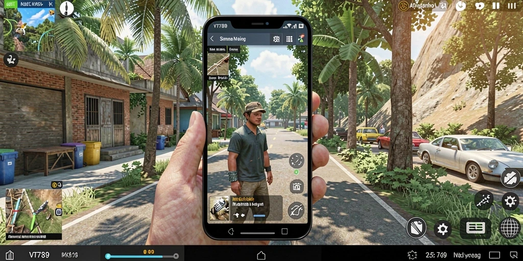 Tangkapan layar utama VT789 menunjukkan aksi gameplay simulasi yang seru.